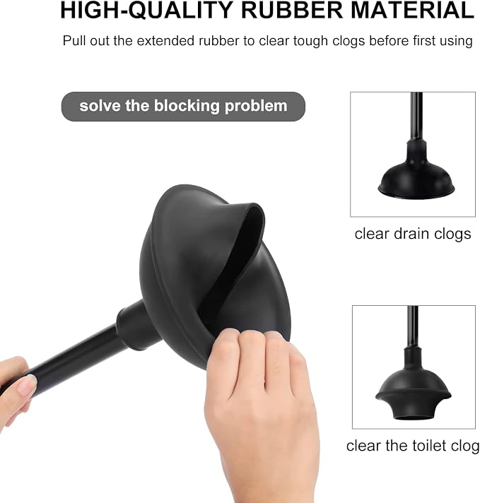 SetSail 2 Packs Toilet Brush and Plunger Set, Semi-Hidden Toilet Plungers | Heavy Duty Toilet Bowl Brush and Holder for Bathroom Toilet Plunger and Brush Set for Deeply Cleaning