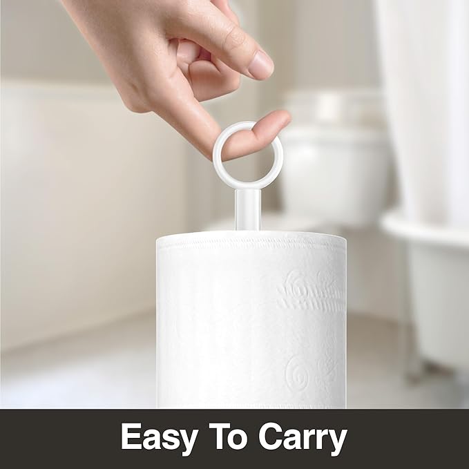 Toilet Paper Holder Stand Free Standing Rolls Storage,White | Modern Bathroom Toilet Paper Holder Stand, Stainless Steel, 4 Roll Storage, Freestanding Design, Space Saving, Easy Assembly