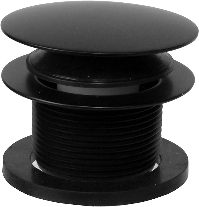 Westbrass D398R-62 1-1/2" NPSM Coarse Thread Mushroom Tip-Toe Bathtub Drain Stopper, Matte Black