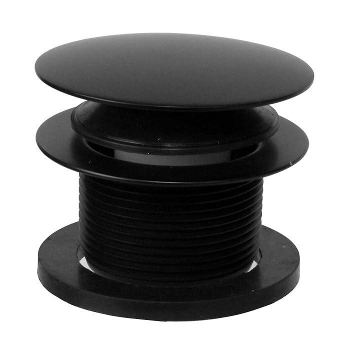 Westbrass A398R-62 1-1/2" NPSM Coarse Thread Mushroom Tip-Toe Bathtub Drain Stopper, Matte Black