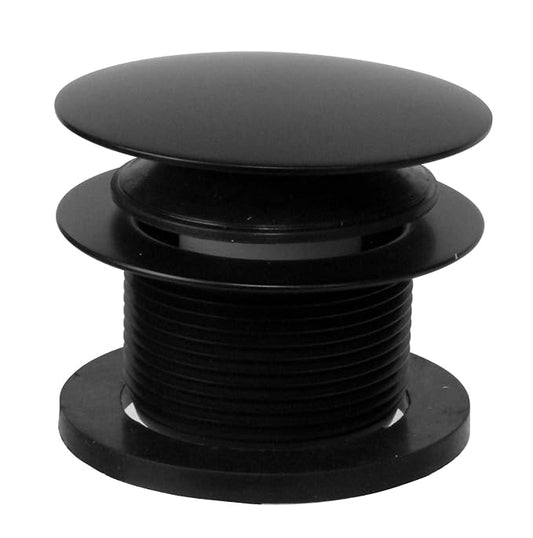 Westbrass A398R-62 1-1/2" NPSM Coarse Thread Mushroom Tip-Toe Bathtub Drain Stopper, Matte Black