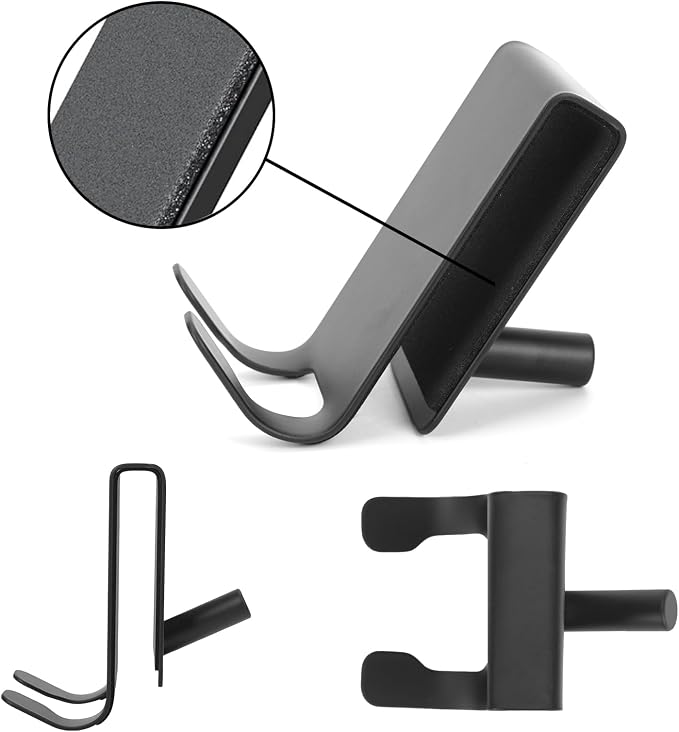 2-PCS Over Shower Door Towel Hooks for Frameless Glass, Stainless Steel Double-Sided Non-Slip Towel Hooks for Towels, Razor, Robes, Bath Towels, Bathroom Glass Door Towel Holder (2, Black)