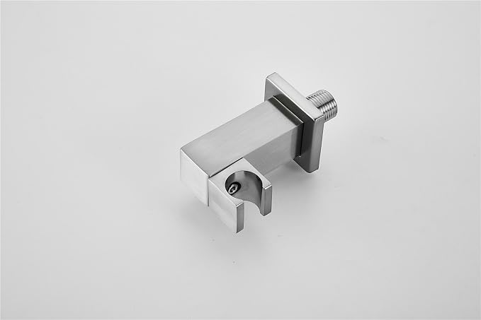 Hand Held Shower Head Holder with Hose Connector 1/2 NPT Adjustable Shower Wand Holder Wall Mount Handheld Shower Handle Sprayer Holder Shower Hose Adapter Shower Elbow with Spray Head Bracket Brushed