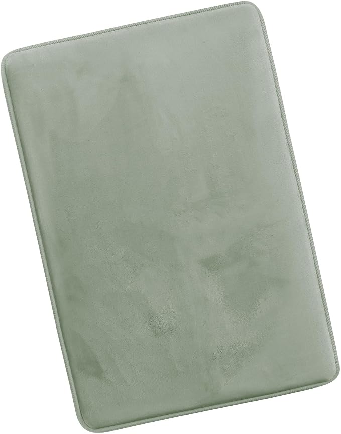 Clara Clark Bathroom Rugs, Velvet Memory Foam Bath Mat, Non-Slip Bath Rugs, Machine Wash, Dries Quickly, Ultra Soft Plush Bath Mats for Bathroom, 20 x 32, Ice Green