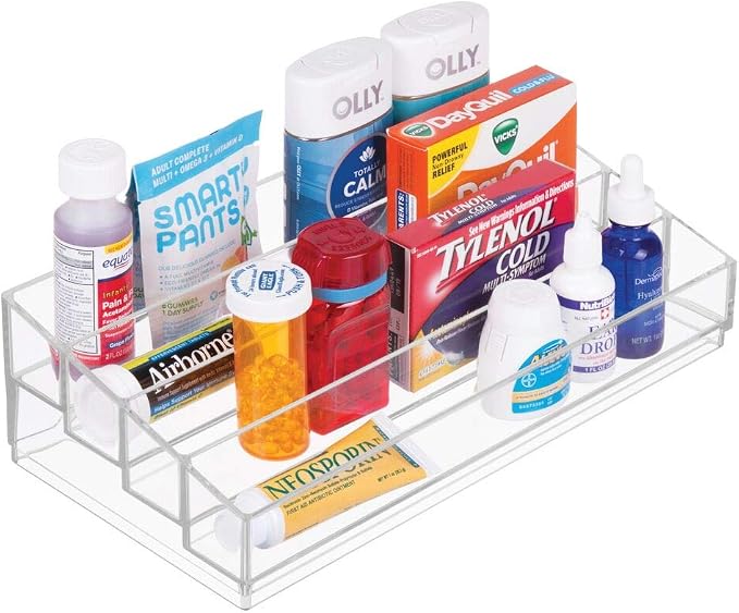 iDesign Tiered Cosmetics & Nail Polish Organizer, The Clarity Collection – 12.75 IN X 6.5IN X 3.75 IN, Clear | 13" x 6.5" x 3.46"