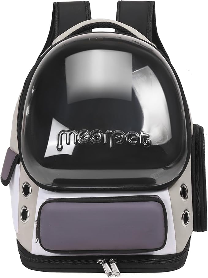 Cat Bubble Backpack Carrier, TSA Airline Approved Pet Travel Bag for Small Medium Dogs, Clear Hiking Camping Backpack for Cats, Kitten and Puppy up to 18 lbs, Gray Bubble