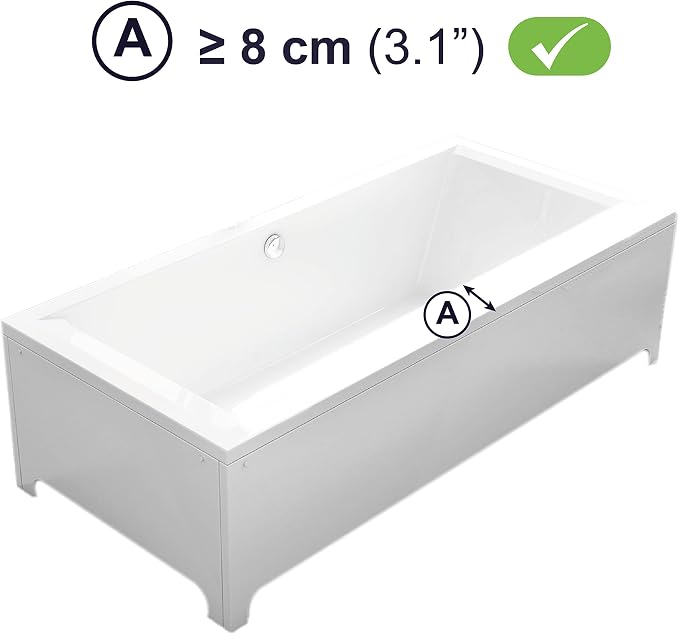 PEPE Mobility Bathtub Safety Rail, Shower Grab Bar Handle for Seniors, Elderly and Disabled, Fits 3 to 6.5 Inch Tub Walls, Bathroom Safety Bars with Non-Slip Grip
