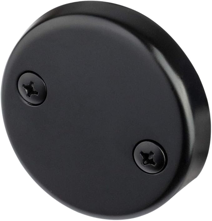 Artiwell Lift & Turn Tub Trim Set with Two-Hole Overflow Faceplate, All Brass Bathtub Conversion Kit Assembly with 2-Hole Overflow Face Plate and Universal Fine/Coarse Thread (MATT Black)