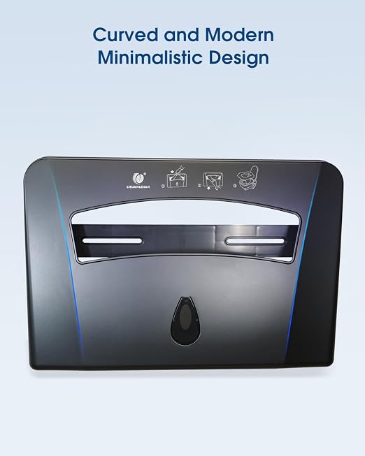 Toilet Seat Cover Dispenser, Dark Grey | ABS, Wall Mounted, Half-fold, Commercial, Bathroom, Restroom, Residential