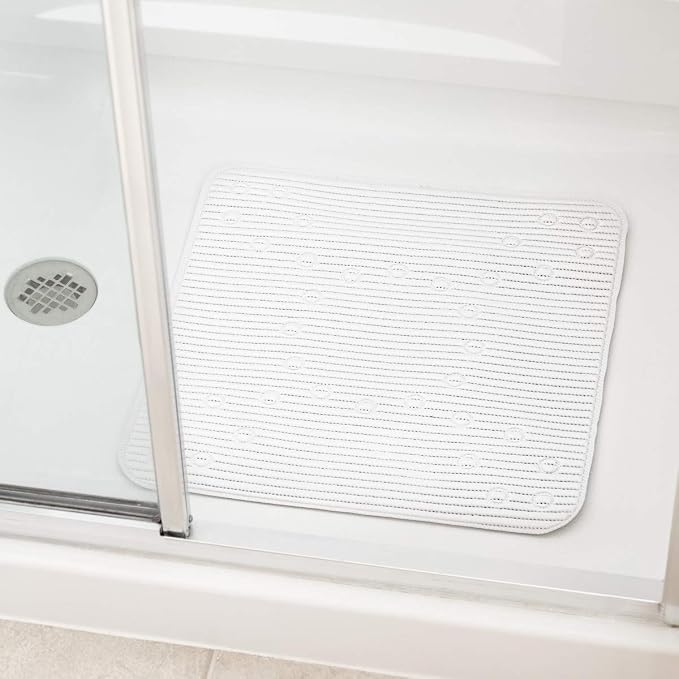 Duck Brand Clorox Cushioned Shower Mat, Non Slip Bathtub Mat with Suction Cups, 21 Inches x 21 Inches, White (Pack of 4)