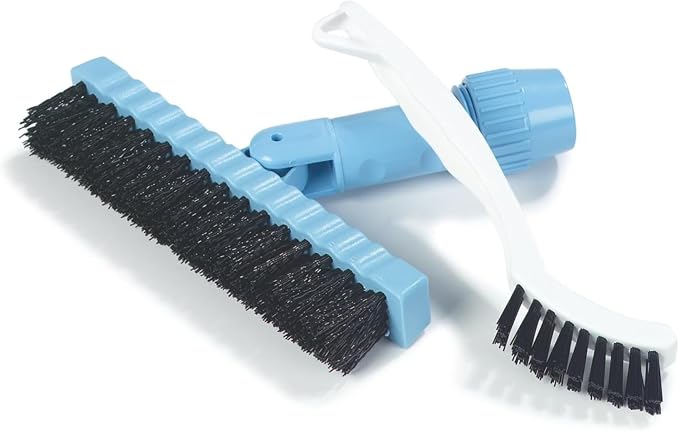 SPARTA Flo-Pac Grout Brush with Nylon Bristles, Scrubber with Handle for Bathroom and Kitchen Tile, 8", White