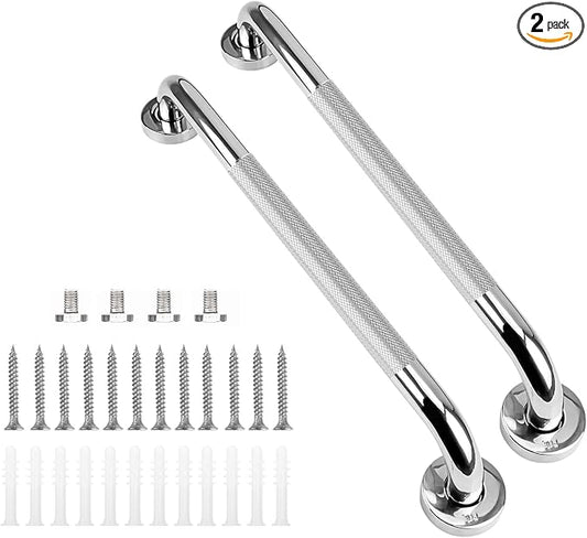 supregear Grab Bars for Bathtubs and Showers (2-Pack), Anti-Slip Stainless Steel Bathroom Safety Handle, Heavy Duty Grip Bars for Handicap Elderly Senior, 20 in