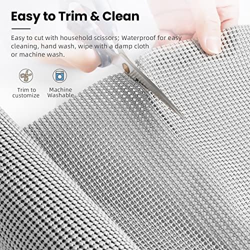 BAGAIL Non-Adhesive Shelf Liner, Thick Strong Grip Drawer Liners for Kitchen Cabinets, Heavy-Duty Easy Cut Cabinet Liners for Shelves, Pantry, Bathroom Cupboards - 17.5" x 20FT, LightGrey