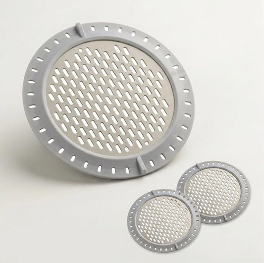 2 Pack Round Shower Drain Hair Catcher Stainless Steel | Anti-Clog Hair Stopper for Bathroom & Tub | Non-Slip Suction Cups | Easy-Clean Drain Protector