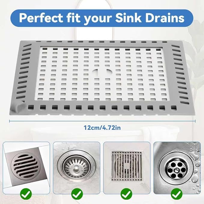 Shower Drain Hair Catcher,4.72",Hair Catcher for Bathroom Drain,Sink,Tub | Shower Drain Cover Protector,Easy Installation Clean,Prevents Clogged For Bath/Laundry room/Kitchen/Floor Drain,Sink,Bathtub