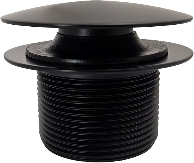 Westbrass D398R-62 1-1/2" NPSM Coarse Thread Mushroom Tip-Toe Bathtub Drain Stopper, Matte Black