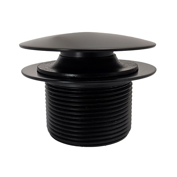 Westbrass A398R-62 1-1/2" NPSM Coarse Thread Mushroom Tip-Toe Bathtub Drain Stopper, Matte Black