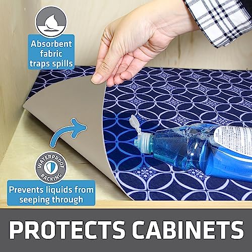 Drymate Premium XL Under Sink Mat, Waterproof Liners, 24”x59”, Indigo
