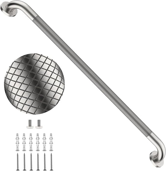 36 Inch Brushed Nickel Grab Bars for Shower with Anti-Slip Knurled Grip,YuanDe Stainless Steel Bathroom Grab Bars, Shower Handrail Support, Handicap Elderly Balance Assist Handles