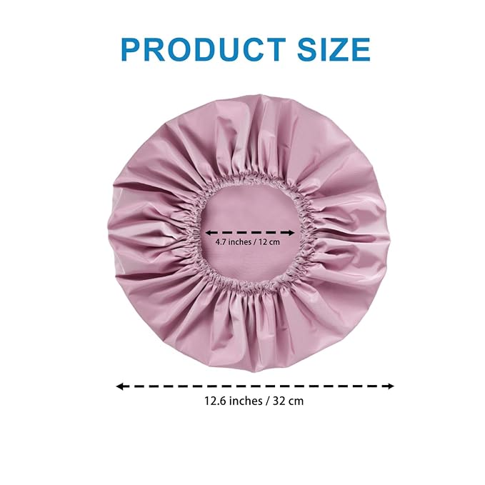 Shower Cap for Women, Large Waterproof Shower Bonnet | Double Layer, Reusable Hair Protector, Washable Large Bath Cap, Wide Elastic Band, for Long Hair, Braids - Purple