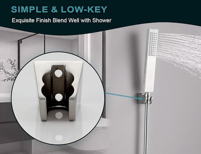 Dual Slot Handheld Shower Head Holder, Secure Screw-in Wall Mount Bracket, 304 Stainless Steel Shower Wand Holder(2 Pcs)