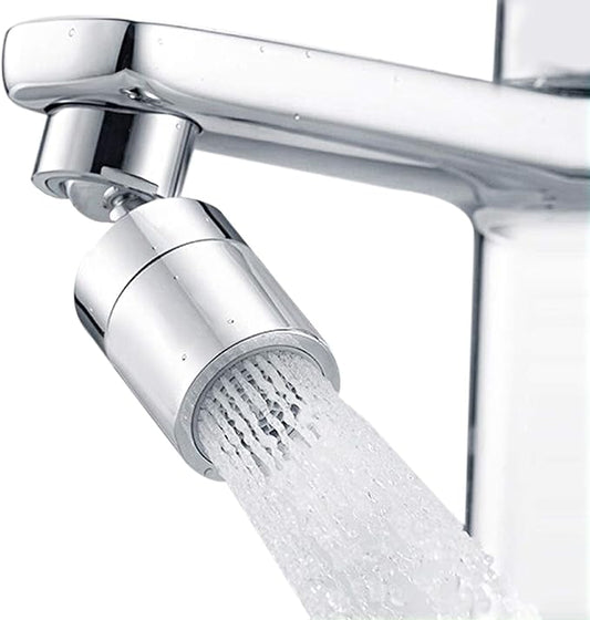 360 Degree Swivel Sink Faucet Aerator, Big Angle High Pressure Large Flow Dual Function Kitchen Faucet Aerator, 55/64" Female Thread, Polished Chrome