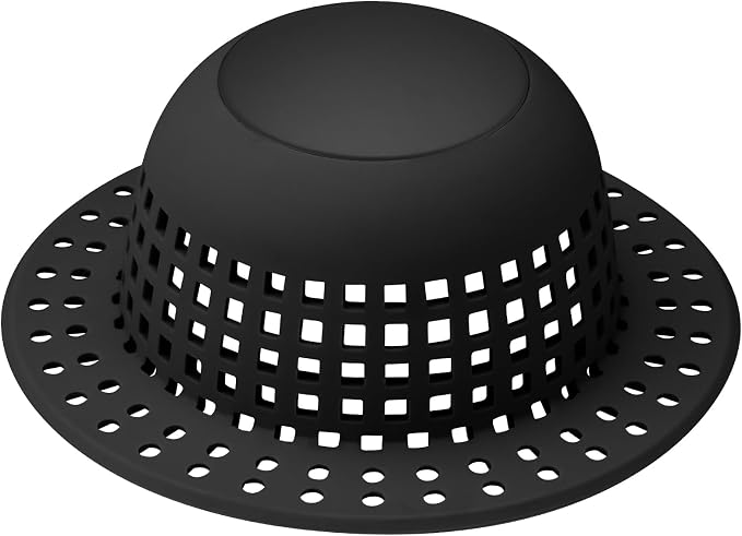 Aluvor Shower Drain Hair Catcher Bathtub Drain Cover Sink Drain Protector | Bathroom Sink & Bathtub Drain Strainer for Pop-Up & Regular Drains, All Black