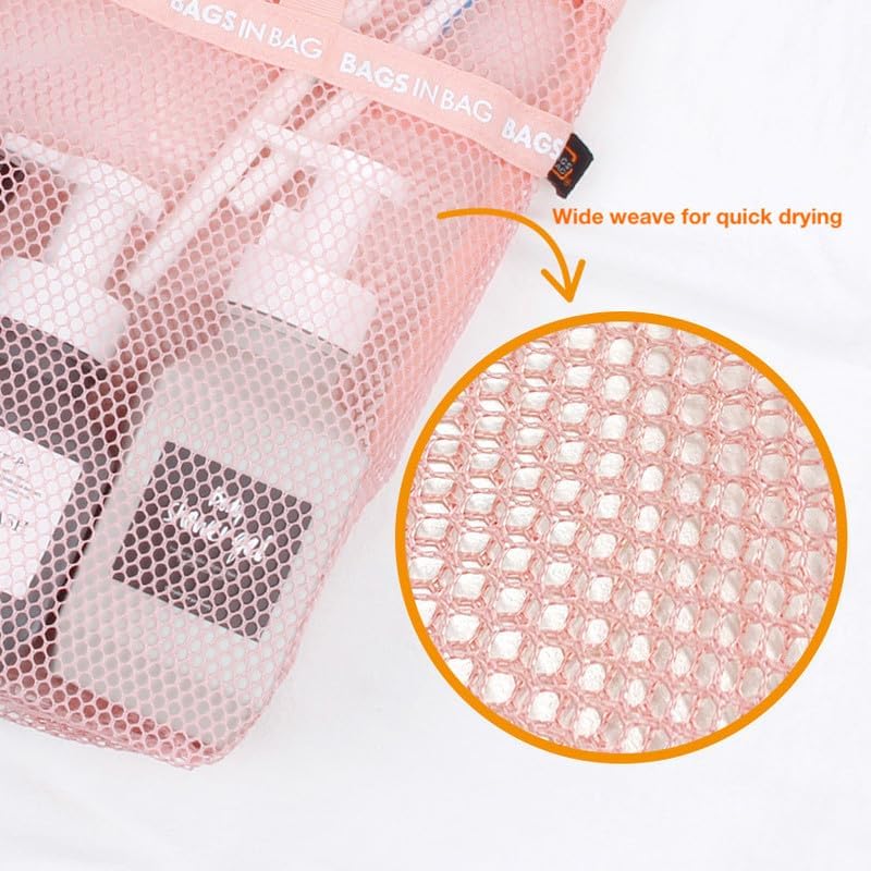 Mesh Travel Shower Caddy Tote Bag for Gym, Swim, Dorms, Bathrooms