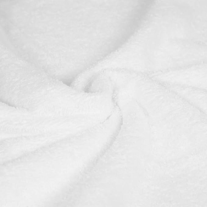 Amazon Basics 6-Piece Oversized Highly Absorbent Fade-Resistant Towel Set, 100% Cotton Towels for Bathroom, Soft, 2 Bath Towels, 2 Hand Towels, 2 Washcloths, White (Pack of 2)