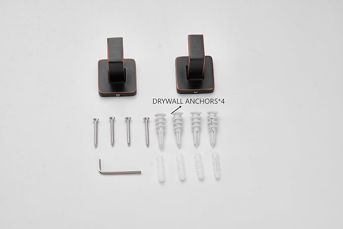 Oil Rubbed Bronze Square Wall Hanger, Towel Hanger, Wall Mounted, Bathrobe Hook 2 Bathroom Hooks