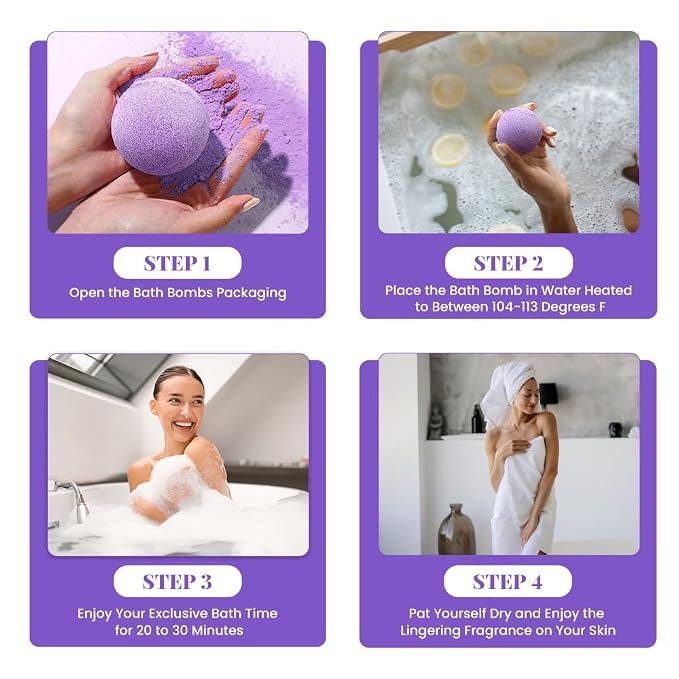 BODY & EARTH Bath Bombs Gift Set for Women 10 X 3.5 oz Essential Oils Lavender Handmade Birthday Gift Idea for Family, Women, Men, Mothers Day Gifts for Mom, Christmas Gifts for Her