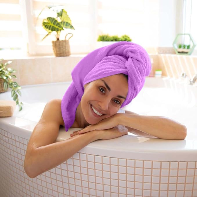 KAHAF COLLECTION 6 Pack Bath Towels Set (27 x 54 Inches) 100% Ring Spun Cotton, Lightweight, Quick Dry, Highly Absorbent Towels (Light Purple, (27x54) Inches)