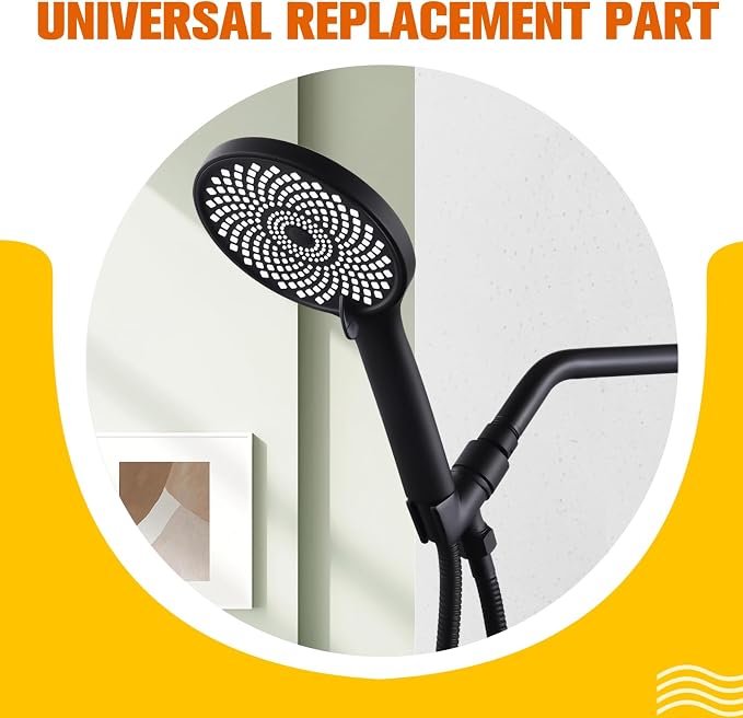 All Metal Handheld Shower Head Holder, Adjustable Wand Holder with Universal Arm Mount and Brass Pivot Ball