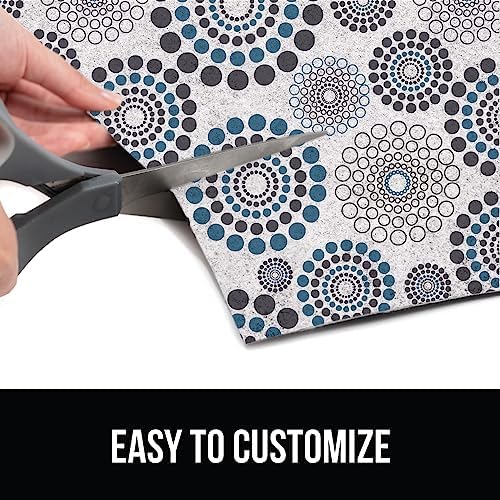 GORILLA GRIP LeakGuard Under Sink Mat, 24x24 Spiral Gray Turquoise