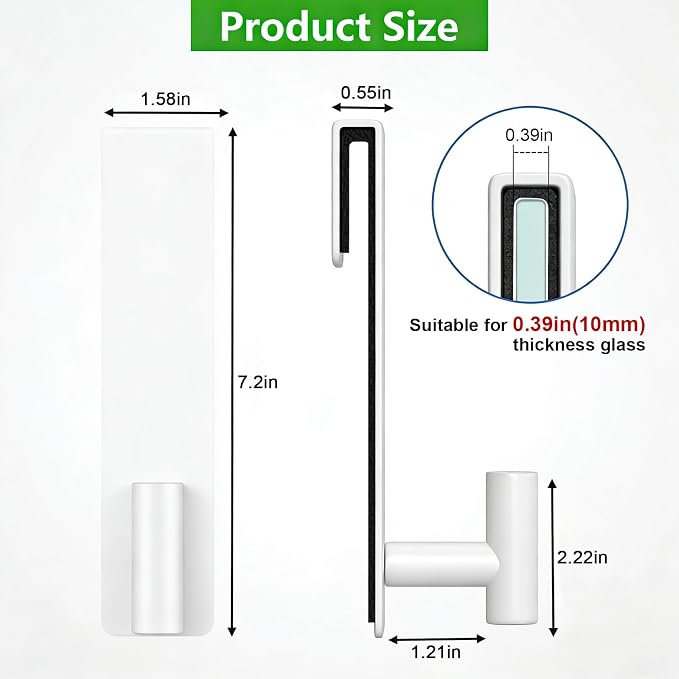 HUFEEOH 2-Pack Over The Door Hooks, Stainless Steel Door Hanger for Towels & Coats, Bathroom Towel Rack Coat Rack, Tool-Free Hooks for Hanging (White, Fits 3/8" Thick Door - T Shape 2 Pack)