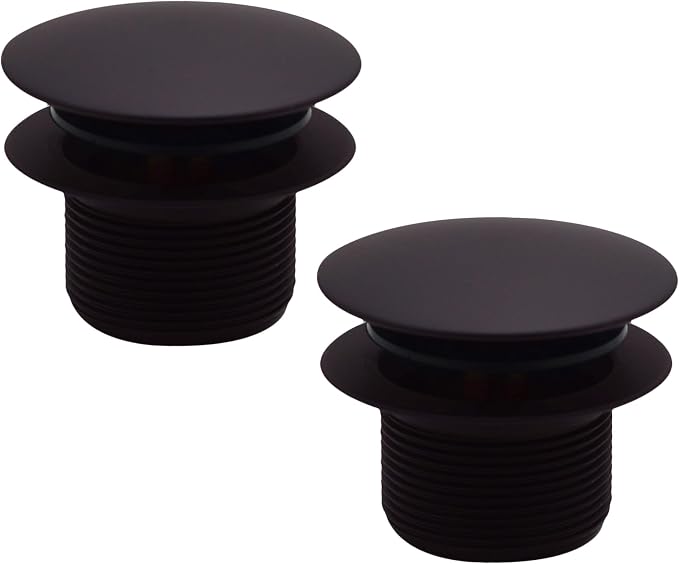 Westbrass D398R-2-12 1-1/2" NPSM Coarse Thread Mushroom Tip-Toe Bathtub Drain Stopper, Oil Rubbed Bronze (2-Pack)