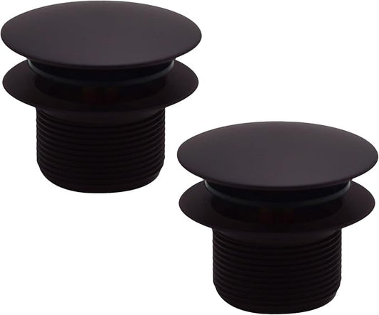 Westbrass D398R-2-12 1-1/2" NPSM Coarse Thread Mushroom Tip-Toe Bathtub Drain Stopper, Oil Rubbed Bronze (2-Pack)