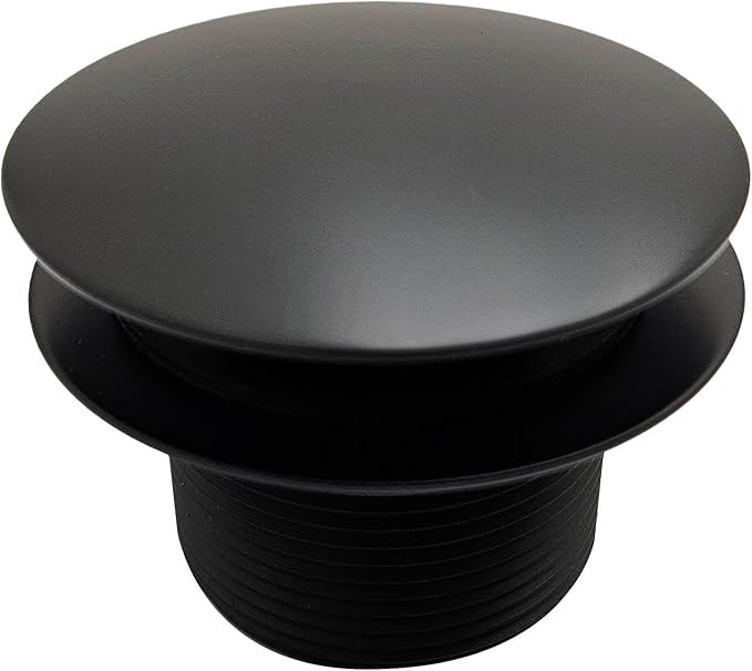 Westbrass D398R-62 1-1/2" NPSM Coarse Thread Mushroom Tip-Toe Bathtub Drain Stopper, Matte Black