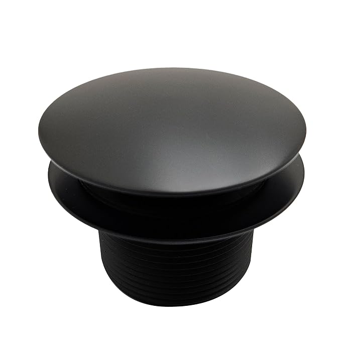 Westbrass A398R-62 1-1/2" NPSM Coarse Thread Mushroom Tip-Toe Bathtub Drain Stopper, Matte Black