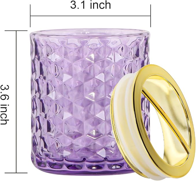 2pcs Purple Toothbrush Holders for Bathrooms, Glass Toothbrush Holder and Bathroom Tumbler Set, Gold Tooth Brush Cup Holder, Bathroom Counter Organizer for Brushes, Toothpaste