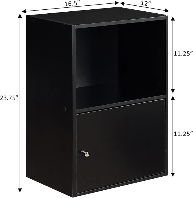 Convenience Concepts 151186 1-Door X-Tra Storage Cabinet, Black