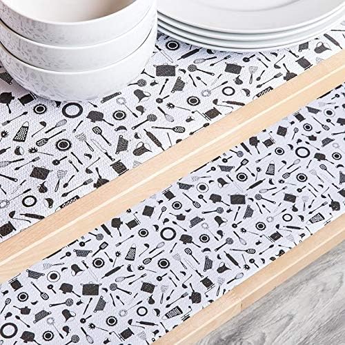 Con-Tact Brand Grip Prints Shelf Liner, Durable and Non-Adhesive Liners, Non-Slip Drawer and Cabinet Liner, 18" x 8', Cucina, Pack of 1 Roll