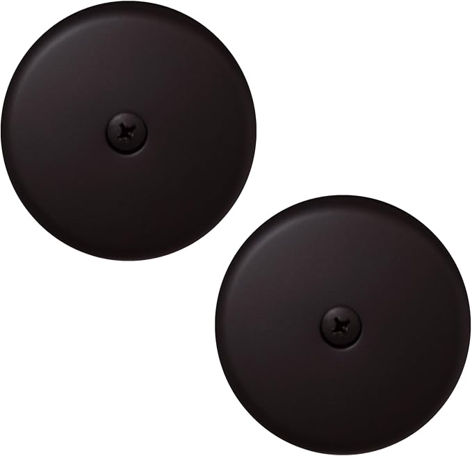 Westbrass D328-2-12 3-1/8" One-Hole Bathtub Overflow Faceplate and Screw, Oil Rubbed Bronze (2-Pack)