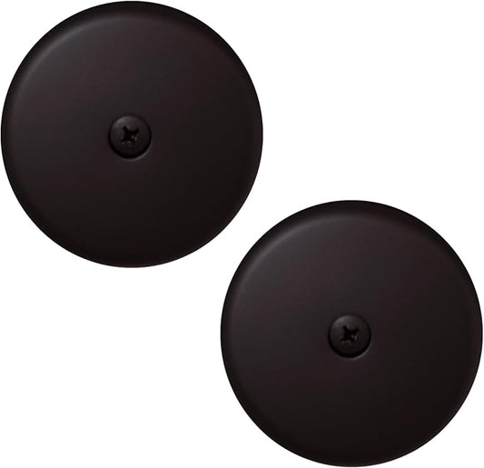 Westbrass D328-2-12 3-1/8" One-Hole Bathtub Overflow Faceplate and Screw, Oil Rubbed Bronze (2-Pack)