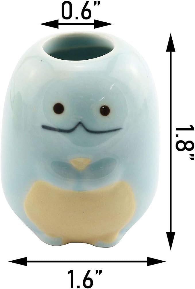 Tegg Mini Toothbrush Holder 4PCS Cute Animal Ceramic Mini Tooth Brush Holder Stand Bathroom Multipurpose Storage Organizer Cotton Swabs Holder