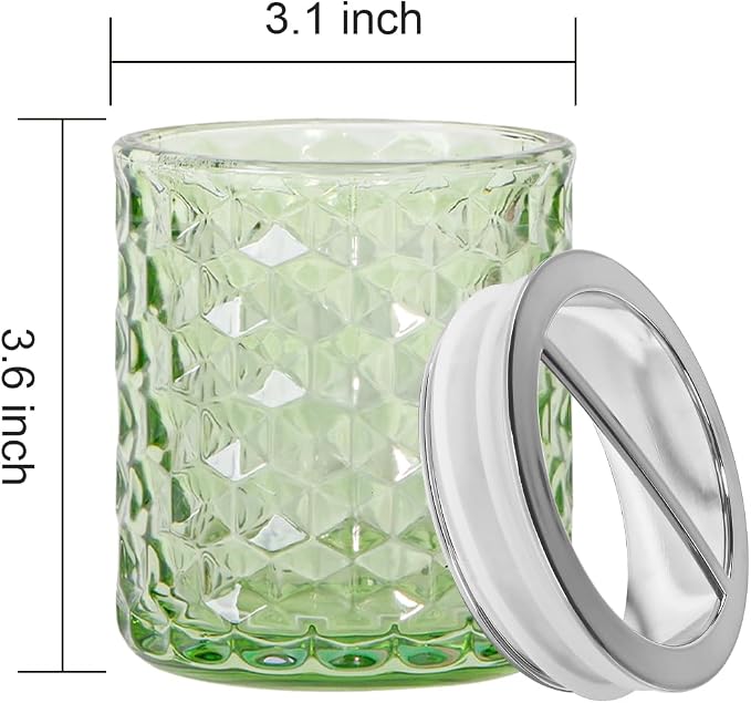 2pcs Toothbrush Holders for Bathrooms,Glass Toothbrush Holder and Bathroom Tumbler Set,Toothbrush and Toothpaste Holder with Divider,Bathroom Toothbrush Cup Holder (Green and Silver)