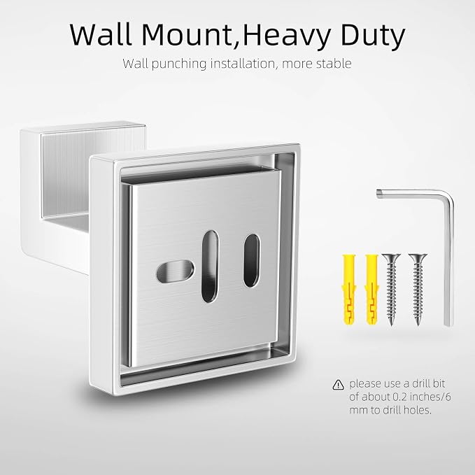 Towel Hooks Bathroom Coat Robe Wall Hook Heavy Duty Door Hanger Towel Robe Clothes Rack for Bathroom Bedroom Kitchen Hotel Pool 4 Packs-Brushed Nickel Stainless Steel Wall-Mounted