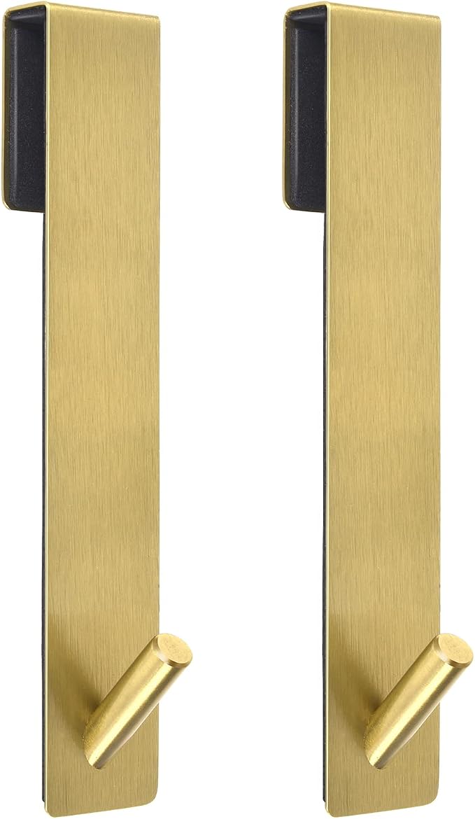 Kontoyo Shower Door Hooks(7.5 Inch),Extended Over Door Hooks for Bathroom Frameless Shower Door,Robe,Towel-2 Pack-Gold