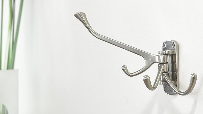 Richelieu Hardware NH027300195 Nystrom Triple Utility Swivel Hook, Brushed Nickel
