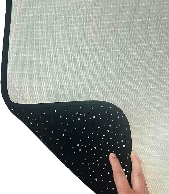 Madeals Memory Foam Bathroom Toilet Rug Set 4 Piece with Toilet Lid Cover and Tank Covers Shiny Black Specks